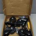 3" Caster Wheels,Caster Set of 4, Heavy Duty Casters with Brake, No Noise Locking Casters with Orange Polyurethane (PU) Wheels, Swivel Plate Castors