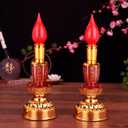 Led Retro Chinese Candle lamp Vintage Style Retro Nostalgic Ancient Chinese Style Buddhist Supplies - 1 Pair