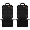 Car Seat Protector, Large Auto Protector for Child Seats with Thickest Padding and Non-Slip Backing Mesh Pockets for SUV, Sedan, Truck, Leather and Fabric - Black (2PS)