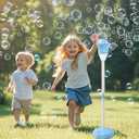 AIERSA Rechargeable Bubble Stand Machine, Height 47 Inches Stand Up Automatic Bubble Machine for Kids,Outdoor Tall Bubble Maker with Lights,Standing Bubble Machine for Parties