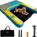Beyond Marina Dog Pool Ramp - Inflatable Dog Water & Boat Ramp for Lake, Floating Pontoon Dock Ladder with Non-Slip EVA, PUP ON Standard, Extra Large 47" x 39" x 6", Blue/Yellow, Supports 200 lbs