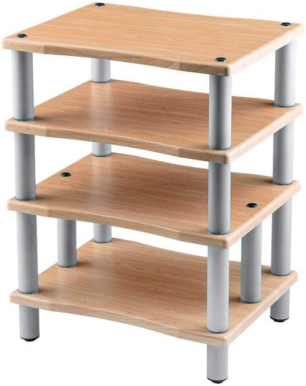 Monolith by Monoprice Heavy Duty 4 Tier Audio Stand XL 1 inch Shelf Thickness Maple, X-Large