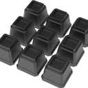 Bed Risers 4 Inch Set of 9, Heavy Duty Bed Elevators Risers for Bed Frame 9 Pack Lifts Up 3000 lbs Sofa Table Furniture Riser, Black
