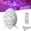 Dinoglow 4 in 1 Northern Lights Projector,Dinoglow Egg Projector,with Music Player Timer and Remote White Noise Projector Starry Light, for Kids Adults Home Decor Bedroom/Ceiling/Party (1PCSA)