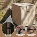 2 Pcs Khaki 32"x 30"x 30" Air Conditioner Covers for Outside, Ac and HVAC Line Cover Insulation Waterproof Heavy Duty Universal Air Conditioner Covers for Winter Outdoor Unit and Copper Pipe