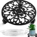 2WAYZ Plant Stand with Wheels - Heavy-Duty Rolling Plant Caddy - Dolly Base with Roller for Large Potted Plants and Flower Pot - Ideal for Indoor and Outdoor Planters - Black
