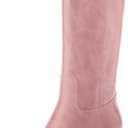 Women's Knee High Boots Square Toe Chunky Block Heel Long Boots for Women Comfortable Slip on Low Heel Womens Riding Boot. (8.5, Pink1)