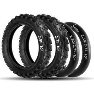 AR-PRO (2-Set) 2.50-10" and 2.75-10" Dirt Bike Tires and Inner Tubes - 2.50-10" Front and 2.75-10" Rear Upgrade Off-Road Tires and Tubes for CRF50 and JR50