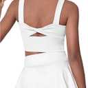 WDIRARA Girl's Twist Back Sports Bras Backless Tank Top Workout Sports Shirts for Gym (5T, White)