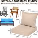 24X24-2set,Outdoor Chair Cushions, 30D High-Density Foam Patio Chair Cushions, Water-Resistant UV 2000H Color Fastness Outdoor Seat Cushions for Patio Furniture Sofa,Khaki