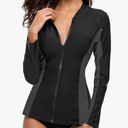 ATTRACO Women's Rashguard Swimsuit Zip Front Sun Protection Swim Shirt UPF 50+ 1X