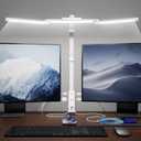 SUPERDANNY LED Desk Lamp with Power Strip (6 Outlets, 1 USB, 1 TypeC) for Home Office, Desk Light Computer Light with Clamp, Architect Desk Lamp with Smooth Dimming 5 Colors (White)