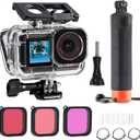 FitStill 60M/196FT Diving Kit for DJI osmo Action 5 pro/4/3, Waterproof Housing + Buoyancy Handle + Diving Filter for Underwater Shooting DJI Action 5pro/4/3 Protective Accessories
