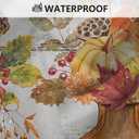 MEHOFOND 4pcs Fall Pumpkin Shower Curtain Set,Autumn Thanksgiving Shower Curtain Set,Maple Leaf Floral Rustic Wood Home Sweet Home Bathroom Decor,Thanksgiving Holiday Curtains with Hooks 72x72 in (Orange2)