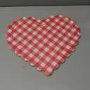 Qinyoung 13.4"x 11.8" Large Valentine's Day Heart Platter Wooden Heart Shape Tray Pink White Plaid Platter Valentines Wedding Charcuterie Board Wood Table Decor for Snack Cake Fruit Display Home Office