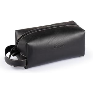 Londo Leather Cosmetic Makeup Pouch & Travel Watch Box. High Quality Stylish Durable Protective Storage Organizer for Toiletries & Versatile Accessories (Black)