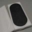 uxcell Bathroom Vanity Tray, 9.8" x 4" Oval Silicone Soap Dispenser Trays, Shatterproof Kitchen Sink Organizer for Soaps Keys Candle Trinket, Marble Black