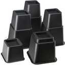 Home It Adjustable Bed Risers - Elevation in 3, 5 or 8 Inch - Heavy Duty Stackable Furniture Risers Supports 1,300 lbs - for Under-Bed Storage, College Dorms, Table and Couch, 4 Pack Bed Lifts Black