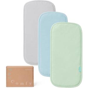 PurComfy Supersoft Burp Cloths, Premium Bamboo Viscose Baby Burp Cloths, Absorbent & Skin-Friendly, Large 21 x 10, Unisex Baby Essentials for Feeding, Spit-Up, 3-Pack (Earthy Mist)