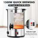 Commercial Coffee Urn, 50 Cup Coffee Maker, Hot Water Dispenser