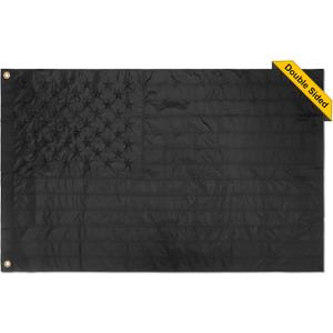 Premium Black American Flag,Durable Black Flags 3x5 Outdoor,Heavy Duty BlackUS Flags Vivid Color and Weatherproof Weather Resistant Flag with Two Brass Grommets