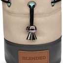 Golf Valuables Pouch,Bucket Waist Design Golf Pouch Bag with Drawstrings Golf Tee Bag Pouch Leather for Men Women Khaki