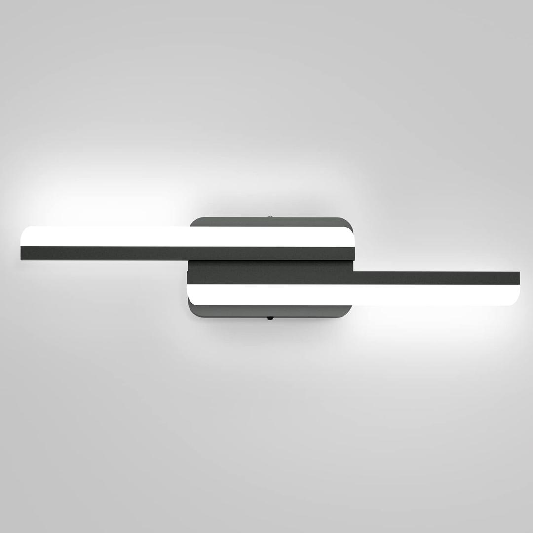 Ralbay Modern LED Black Vanity Light 24inch 24W Frosted Aluminum LED Matte Black Vanity Light for Bathroom Lighting Fixtures White Light 6000K
