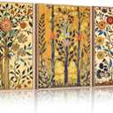 Large Vintage Floral Tree Framed Canvas Wall Art,Abstract Flower Wall Decor,Nature Botanical Painting,Classic Boho Artwork for Living Room,Bedroom,Dining Room,Farmhouse -16"x24"x3