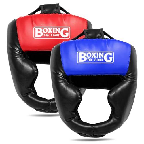 2 Pack Boxing Headgear, Boxing Gear Equipment Training Sparring Safety Head Guard Protective Gear for MMA, Kickboxing, Muay Thai, Training Helmet for Men Women