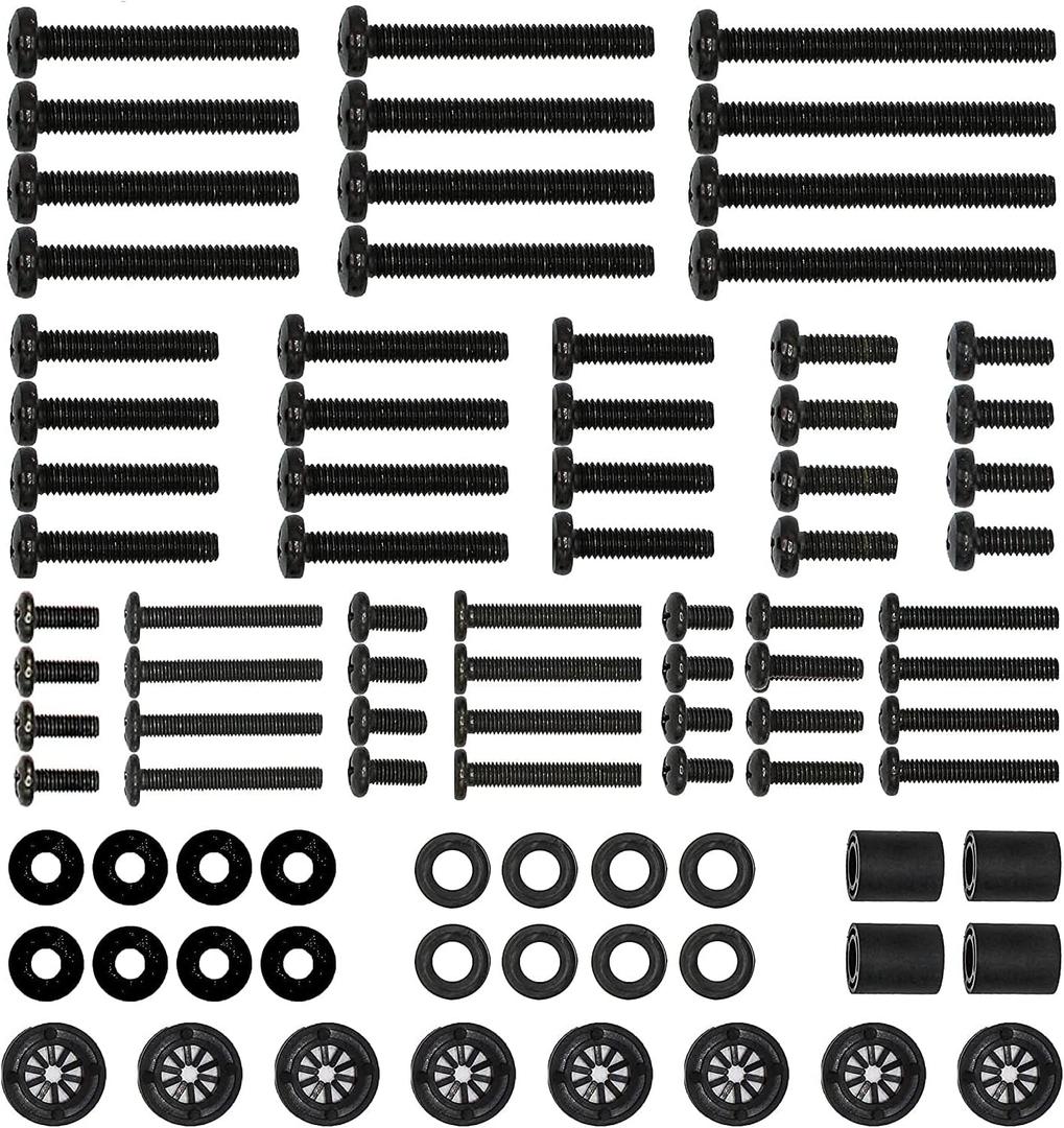 WALI Universal TV Mounting Hardware Kit Set Includes M4 M5 M6 M8 TV Screws and Spacer Fit Most TVs up to 80 inch (UVSP), Black