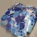 6000 Multi Coloured Confetti, Large Pastel Wedding Confetti, Multicolor, 2.5cm Paper Confetti for Decoration, Birthday, Carnival, Theme Party (Blue 50g)