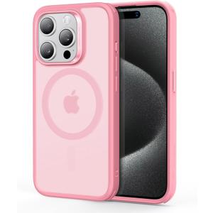 ESR for iPhone 15 Pro Max Case, Compatible with MagSafe, Military-Grade Protection, Yellowing Resistant, Scratch-Resistant Back, Magnetic Phone Case for iPhone 15 Pro Max, Classic Series, Frosted Pink