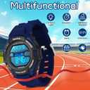 SOCICO Kids Digital Watches for Girls Boys, 5ATM Waterproof, 7 Color Lights Waterproof Watches for Kid with Alarm Stopwatch, Soft Band Wrist Watch Gifts for Kids Ages 5-12