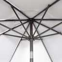 Blissun 9FT Patio Umbrella, Outdoor Table Umbrella, Yard Umbrella, Market Umbrella with 8 Sturdy Ribs, Push Button Tilt and Crank, Grayish White