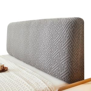 Stretch Bed Headboard Cover Full Queen King Size, Dustproof Bed Head Protector Cover, Washable Jacquard Headboard Slipcover for Bedroom Decor (Gray, 78.7in/2.0m)