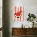 Trendy Fruit Kitchen Wall Art Vintage Watermelon Posters Fruit Abstract Art Canvas Print Preppy Poster Minimalist for Farmhouse Room Decor Bedroom 8x12inch Framed (style-5)
