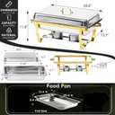 9Qt Chafing Dishes for Buffet, Gold Stainless Steel Chafing Dish Sets, Food Warmers for Parties, Buffet Servers and Warmers, Warming Trays for Buffets Party, Catering Supplies Buffet Display, 4 Pack
