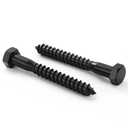 MewuDecor 3/8" x 5" Hex Head Lag Screws Bolts, External Hex Drive, Stainless Steel 304, Black Oxide, Hexagon Head Wood Screws, Partial Thread, 5 PCS