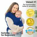 KeaBabies Baby Wrap Carrier - All in 1 Original Baby Carrier Newborn to Toddler Sling, Easy to Wear, Hands Free Bonding, Lightweight, Breathable Infant Wraps (Cobalt Blue) (One Size (Pack of 1))