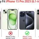 NITITOP Compatible with iPhone 15 Pro Case Cute Clear Glitter [Compatible for MagSafe] Plating Heart Sparkle Bling Magnetic Girl Women Electroplated Frame Camera Protection Back Cover - Purple