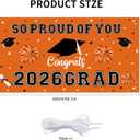 2 x Graduation Decorations 2026 Orange Graduation Banner 66.1" x 33.8" Graduation Backdrop Congrats Grad Banner for Outdoor Indoor High School College Class of 2026 Graduation Party Decorations