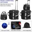 3-4 Ball Bowling Bag with Wheels, Bowling Roller with Add-on Tote Set