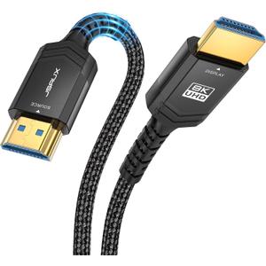 JSAUX Fiber Optic HDMI Cable 33FT Long Cord, 8K 48Gbps Ultra High Speed Slim HDMI Braided Nylon 8K@60Hz 4K@120Hz Compatible with Laptop Monitor UHD TV PS5 PS4