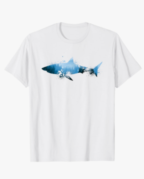 Men Women Boy Girl | Sharks Apparel Gifts Vintage Shark Silhouette | Hammerhead Shark Tiger Shark T-Shirt White Medium