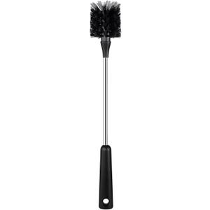 Water Bottle Brush, 15 Inches Long Stainless Steel Handle Bottle Brush Cleaner, Bottle Scrubber, Kitchen Scrub Cleaning Brushes for Cup, Wine Glasses, Coffee Mugs, Tumblers, Wine Decanters, Black