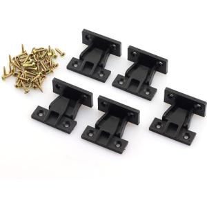 5pcs Plastic Quick Fitting Furniture Panel Joint Bracket Fast Installation Push-On Clips Corner Buckle for Cabinet Wardrobe Mounting Roman Column Connection Black