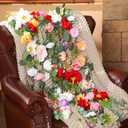 XunYee 6 Pcs 35.4 ft Flower Garlands Artificial Wildflower Vines Floral Hanging Backdrop Fake Flower Garlands Faux Silk Wildflower Vine for Wedding Bridal Shower Home Garden Wall Arch Decor(Floral)