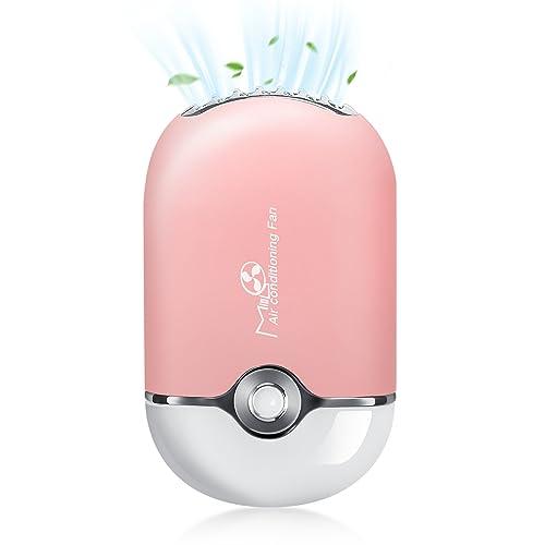 mlogiroa Lash Fan Mini Portable Eyelash Fan Handheld for Eyelash Extension Rechargeable USB C Air Cooling Blower with Built in Sponge Lash Extension Application (Pink)