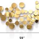 YUDACHU Modern Metal Wall Art for Living Room & Bedroom | 3D Geometric Sculpture 5920 | Gold Luxury Wall Decor Accent, Indoor Use, Hanging Kit Included