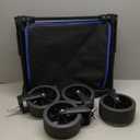 EchoSmile Collapsible Folding Wagon Cart 360lbs, Heavy Duty Garden Utility Cart with All Terrain Wheels, Large Capacity Outdoor Wagon for Camping, Beach, Shopping, Picnic (Blue Black)